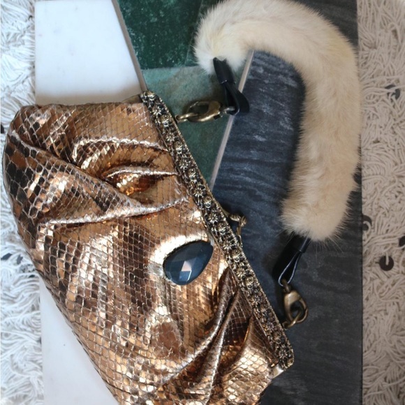 Barbara Bui Fur Handle Handbag Purse - Picture 2 of 6